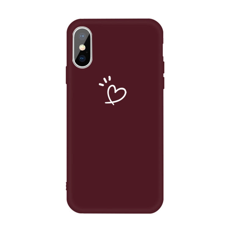For iPhone XS Max Three Dots Love-heart Pattern Colorful Frosted TPU Phone Protective Case
