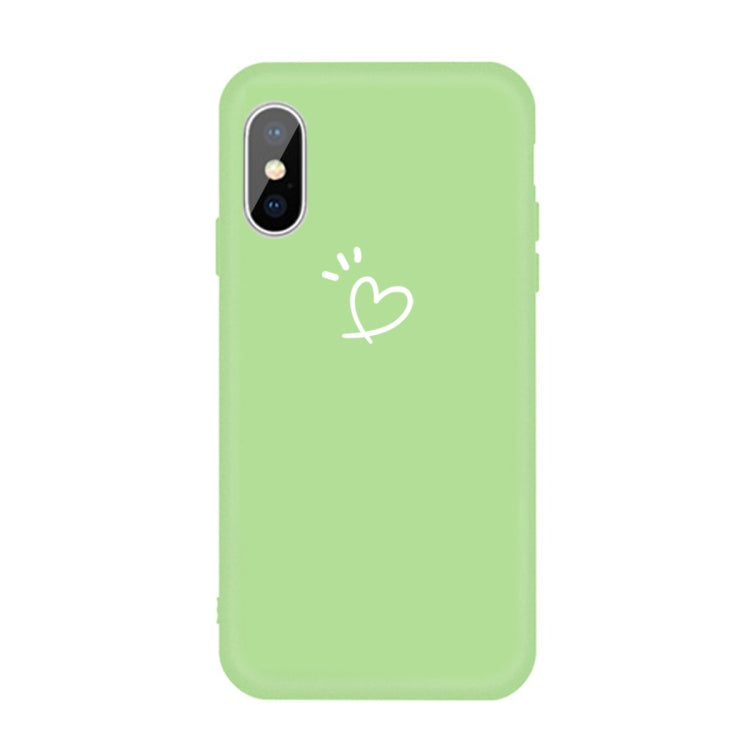 For iPhone XS Max Three Dots Love-heart Pattern Colorful Frosted TPU Phone Protective Case