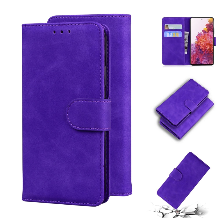 For Samsung Galaxy S20 FE/S20 Lite/S20 FE 5G Skin Feel Pure Color Flip Leather Phone Case