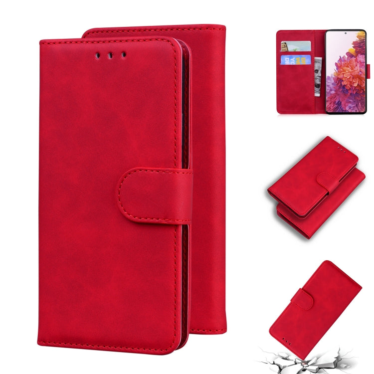 For Samsung Galaxy S20 FE/S20 Lite/S20 FE 5G Skin Feel Pure Color Flip Leather Phone Case