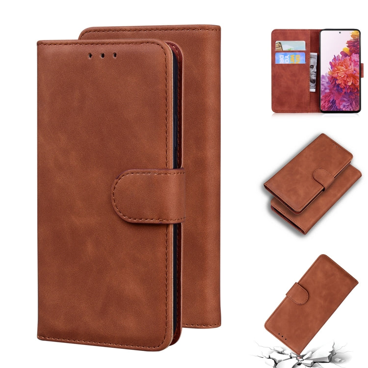 For Samsung Galaxy S20 FE/S20 Lite/S20 FE 5G Skin Feel Pure Color Flip Leather Phone Case