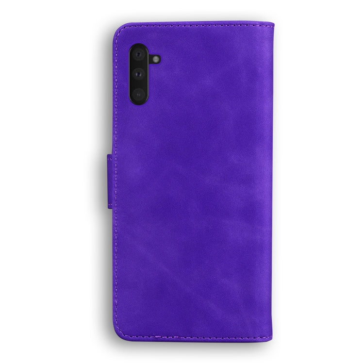 For Samsung Galaxy Note10 Skin Feel Pure Color Flip Leather Phone Case
