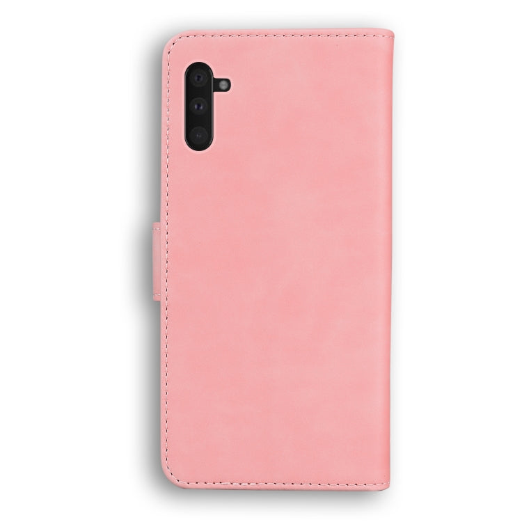 For Samsung Galaxy Note10 Skin Feel Pure Color Flip Leather Phone Case