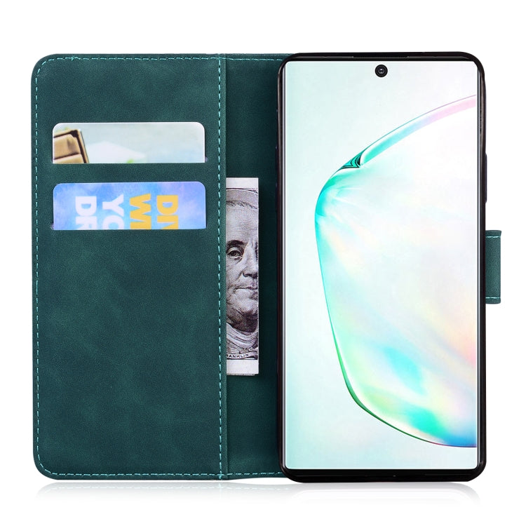 For Samsung Galaxy Note10 Skin Feel Pure Color Flip Leather Phone Case