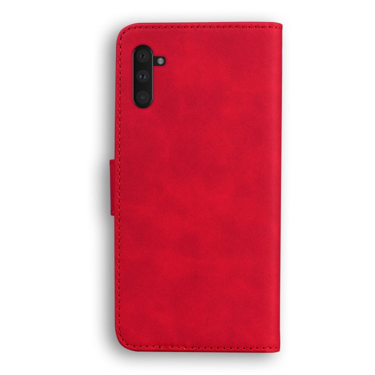 For Samsung Galaxy Note10 Skin Feel Pure Color Flip Leather Phone Case