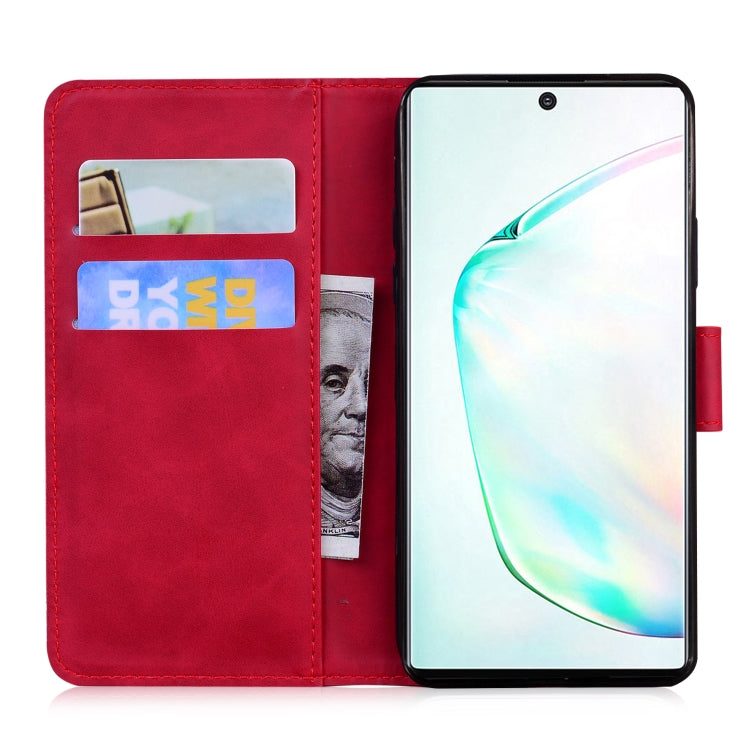 For Samsung Galaxy Note10 Skin Feel Pure Color Flip Leather Phone Case