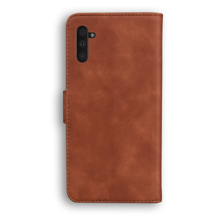 For Samsung Galaxy Note10 Skin Feel Pure Color Flip Leather Phone Case