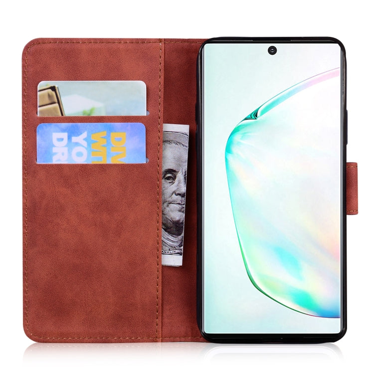 For Samsung Galaxy Note10 Skin Feel Pure Color Flip Leather Phone Case