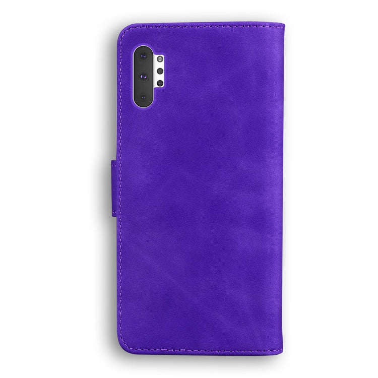 For Samsung Galaxy Note10+ Skin Feel Pure Color Flip Leather Phone Case