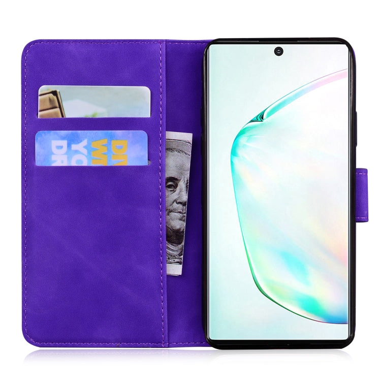 For Samsung Galaxy Note10+ Skin Feel Pure Color Flip Leather Phone Case