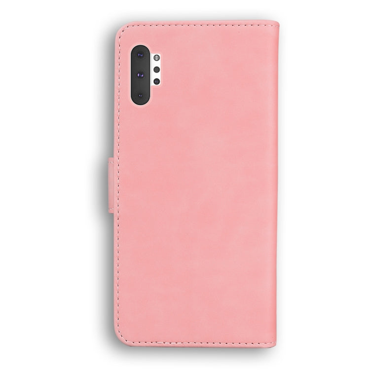 For Samsung Galaxy Note10+ Skin Feel Pure Color Flip Leather Phone Case