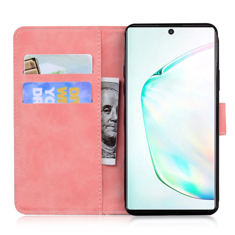 For Samsung Galaxy Note10+ Skin Feel Pure Color Flip Leather Phone Case