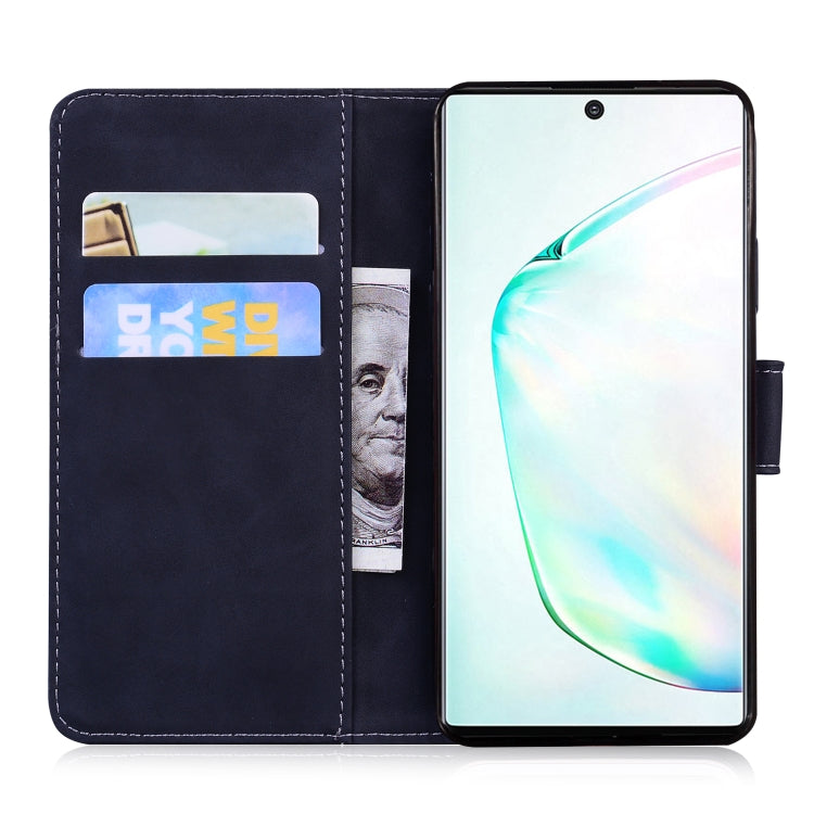 For Samsung Galaxy Note10+ Skin Feel Pure Color Flip Leather Phone Case