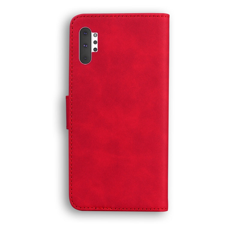 For Samsung Galaxy Note10+ Skin Feel Pure Color Flip Leather Phone Case