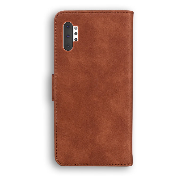 For Samsung Galaxy Note10+ Skin Feel Pure Color Flip Leather Phone Case