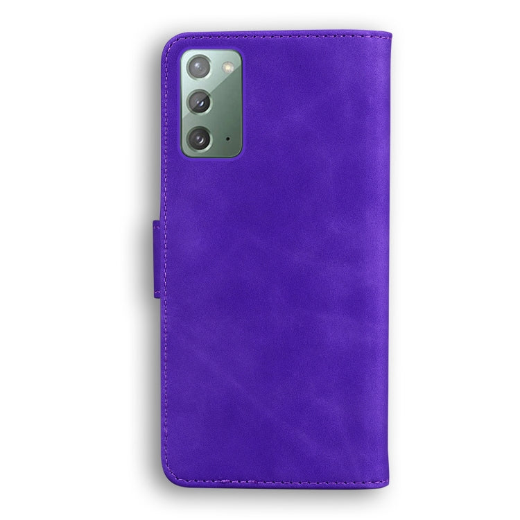 For Samsung Galaxy Note20 Skin Feel Pure Color Flip Leather Phone Case
