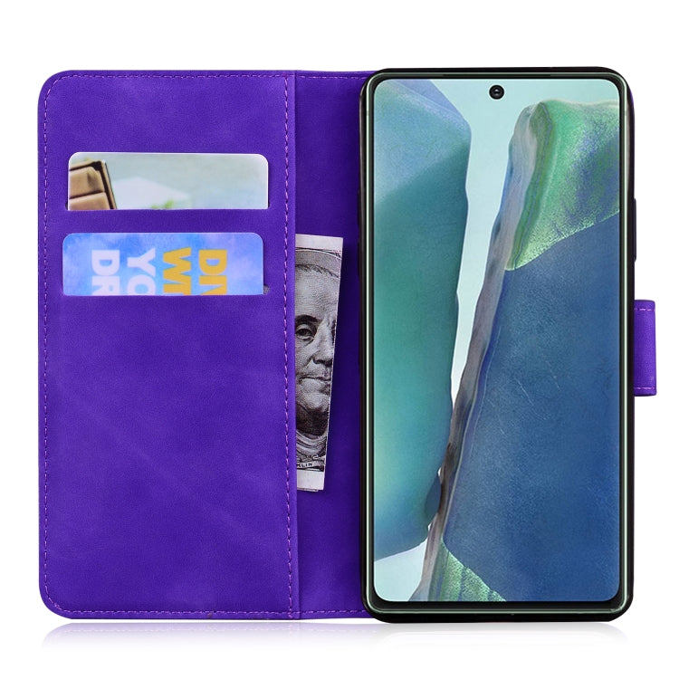 For Samsung Galaxy Note20 Skin Feel Pure Color Flip Leather Phone Case