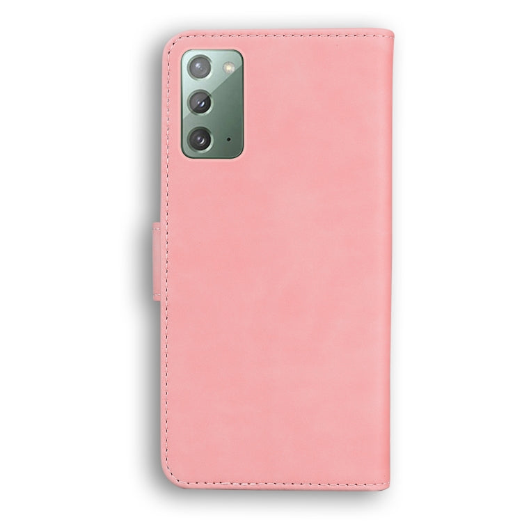 For Samsung Galaxy Note20 Skin Feel Pure Color Flip Leather Phone Case