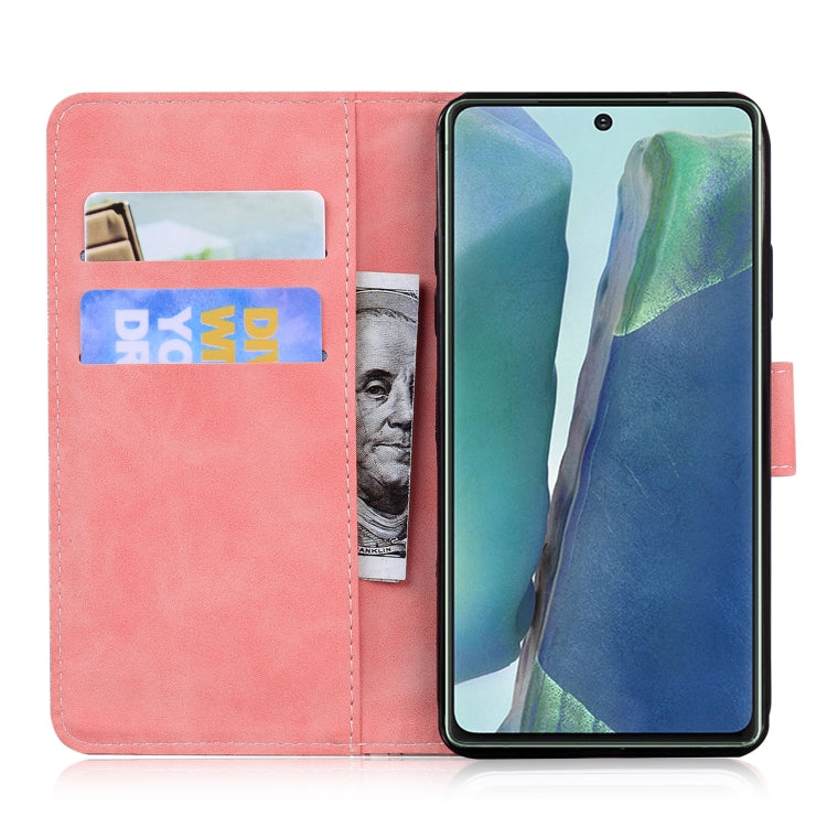 For Samsung Galaxy Note20 Skin Feel Pure Color Flip Leather Phone Case