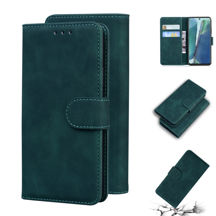 For Samsung Galaxy Note20 Skin Feel Pure Color Flip Leather Phone Case