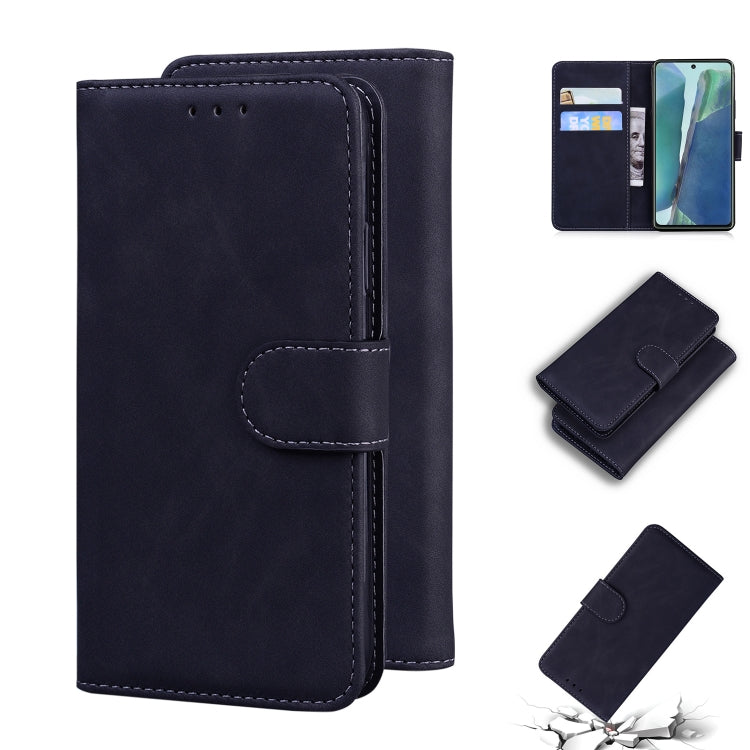 For Samsung Galaxy Note20 Skin Feel Pure Color Flip Leather Phone Case