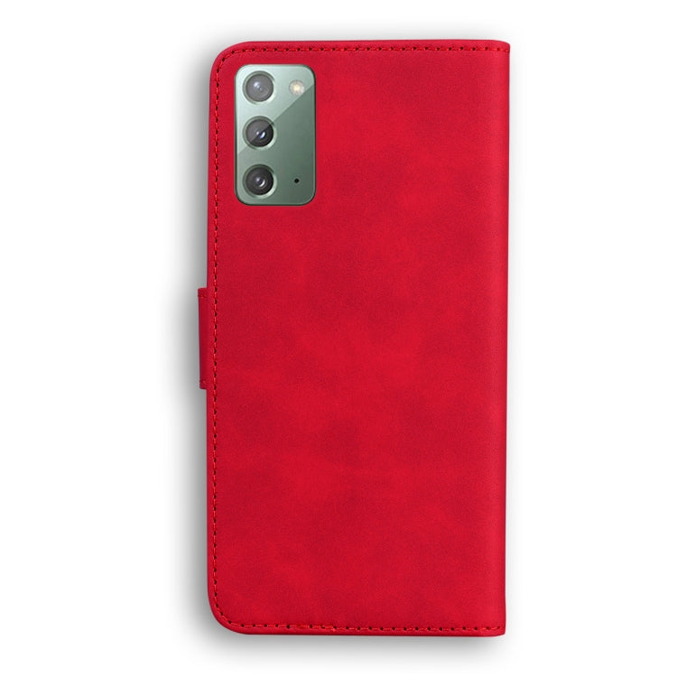 For Samsung Galaxy Note20 Skin Feel Pure Color Flip Leather Phone Case