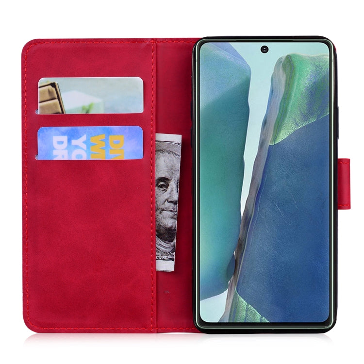 For Samsung Galaxy Note20 Skin Feel Pure Color Flip Leather Phone Case