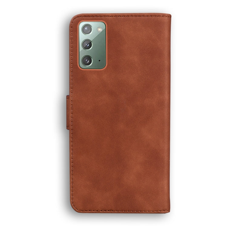 For Samsung Galaxy Note20 Skin Feel Pure Color Flip Leather Phone Case