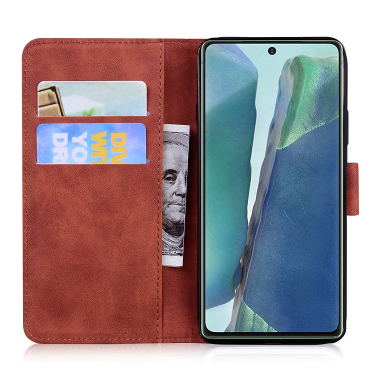 For Samsung Galaxy Note20 Skin Feel Pure Color Flip Leather Phone Case