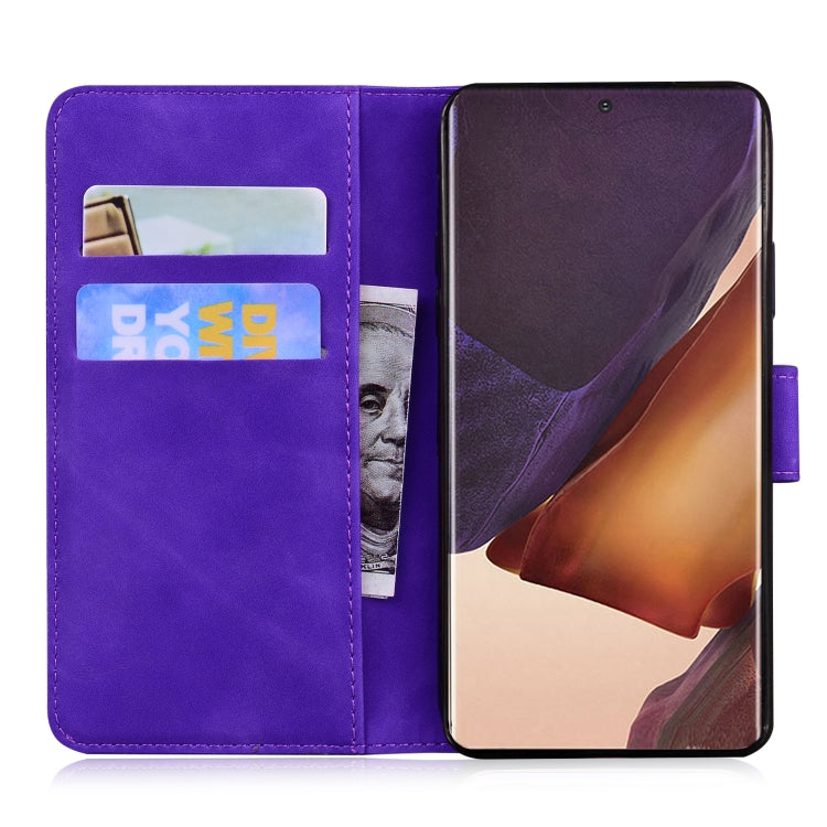 For Samsung Galaxy Note20 Ultra Skin Feel Pure Color Flip Leather Phone Case
