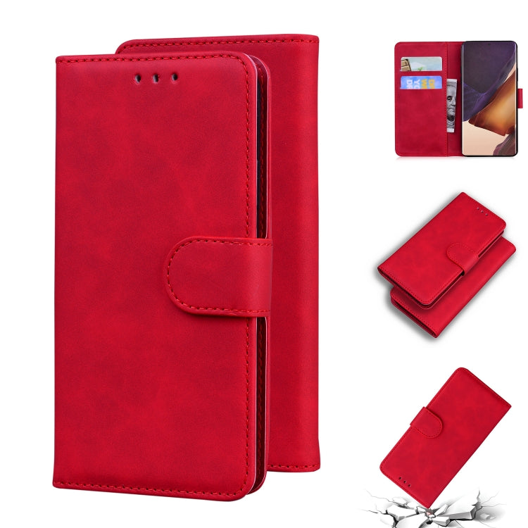 For Samsung Galaxy Note20 Ultra Skin Feel Pure Color Flip Leather Phone Case