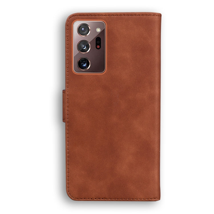 For Samsung Galaxy Note20 Ultra Skin Feel Pure Color Flip Leather Phone Case