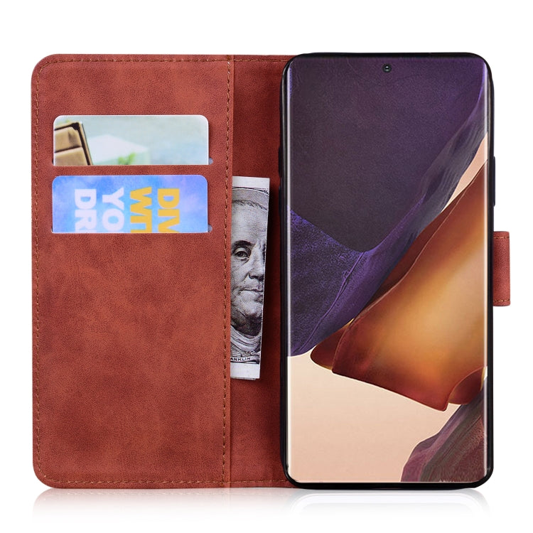 For Samsung Galaxy Note20 Ultra Skin Feel Pure Color Flip Leather Phone Case