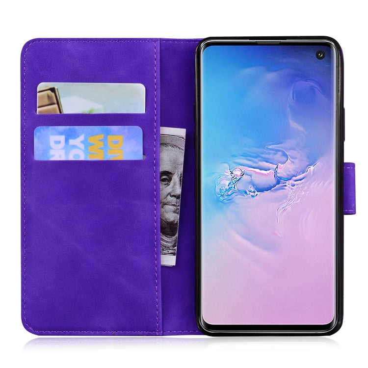 For Samsung Galaxy S10 Skin Feel Pure Color Flip Leather Phone Case