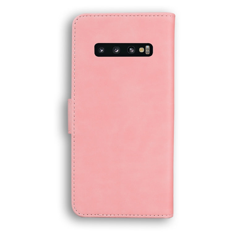 For Samsung Galaxy S10 Skin Feel Pure Color Flip Leather Phone Case