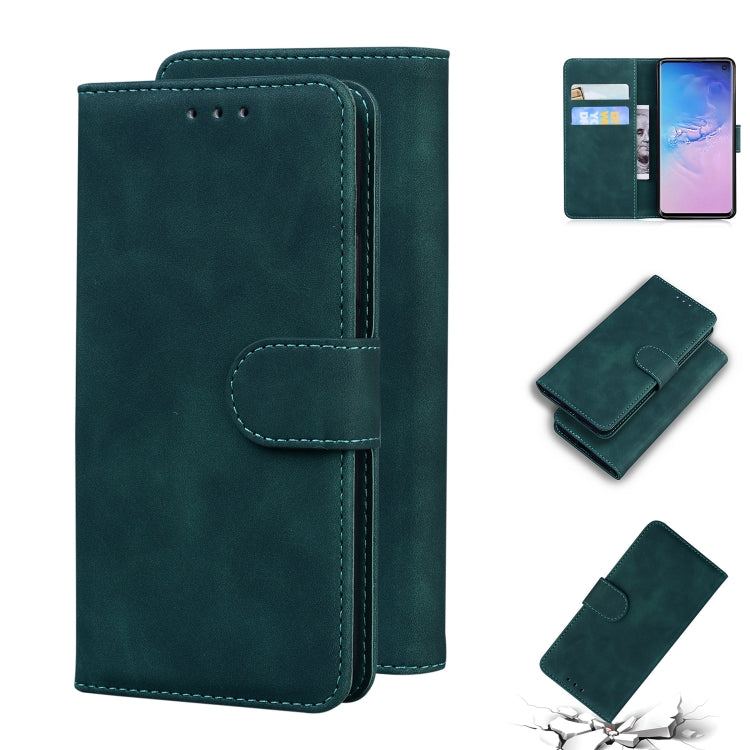For Samsung Galaxy S10 Skin Feel Pure Color Flip Leather Phone Case