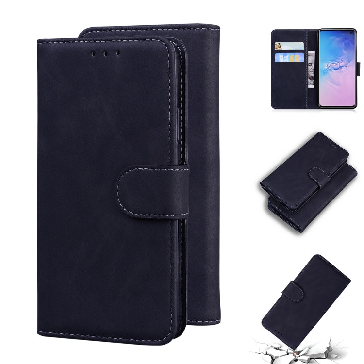 For Samsung Galaxy S10 Skin Feel Pure Color Flip Leather Phone Case