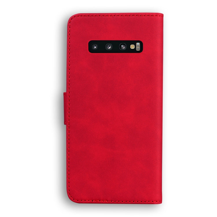 For Samsung Galaxy S10 Skin Feel Pure Color Flip Leather Phone Case