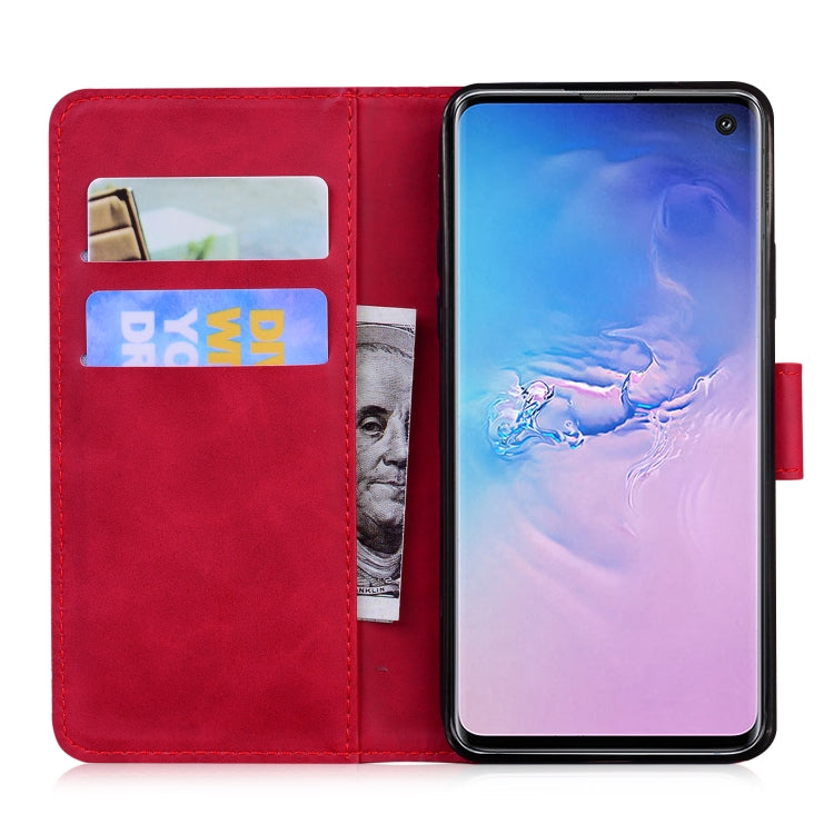 For Samsung Galaxy S10 Skin Feel Pure Color Flip Leather Phone Case