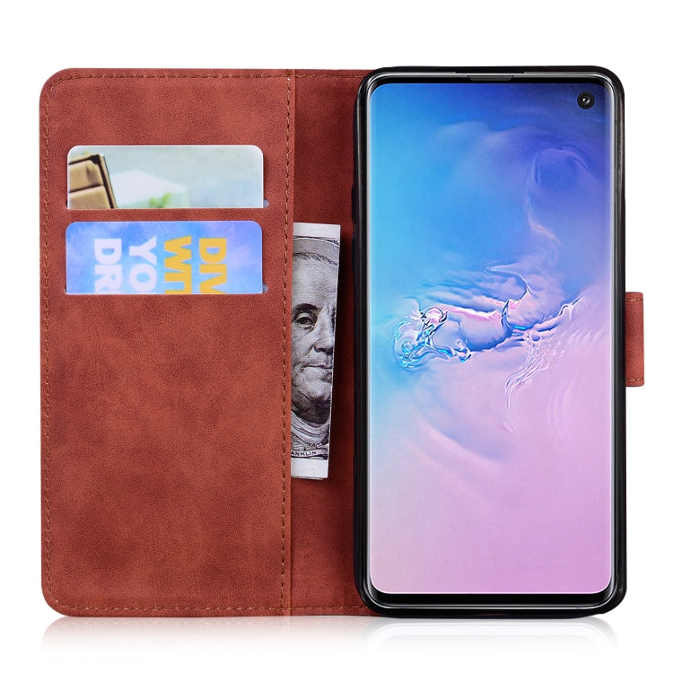 For Samsung Galaxy S10 Skin Feel Pure Color Flip Leather Phone Case