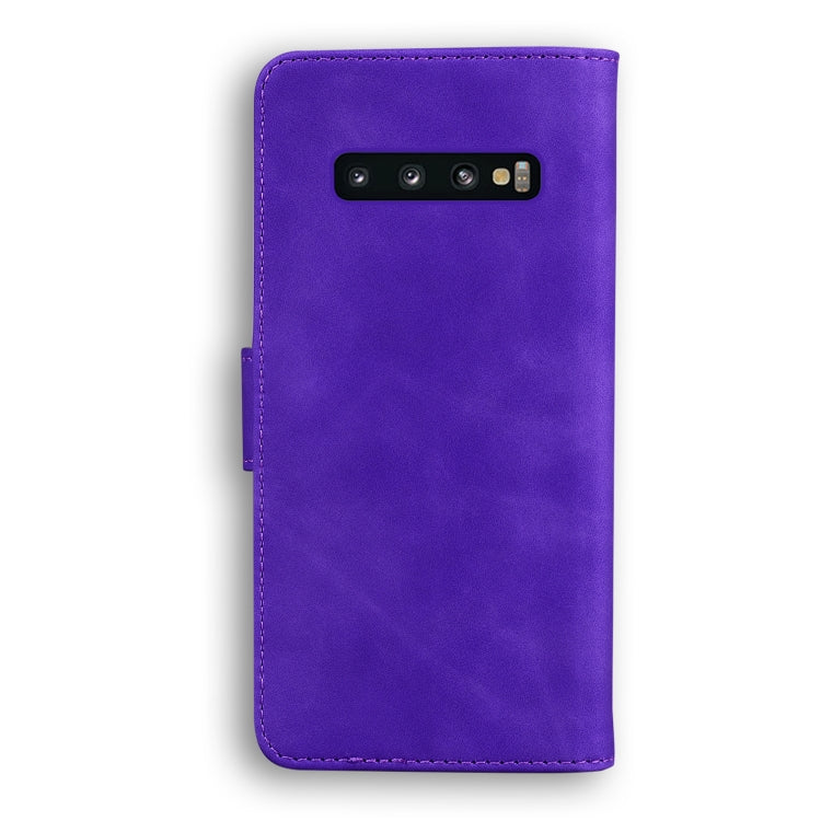 For Samsung Galaxy S10+ Skin Feel Pure Color Flip Leather Phone Case