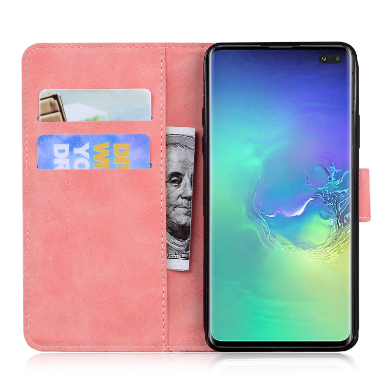For Samsung Galaxy S10+ Skin Feel Pure Color Flip Leather Phone Case