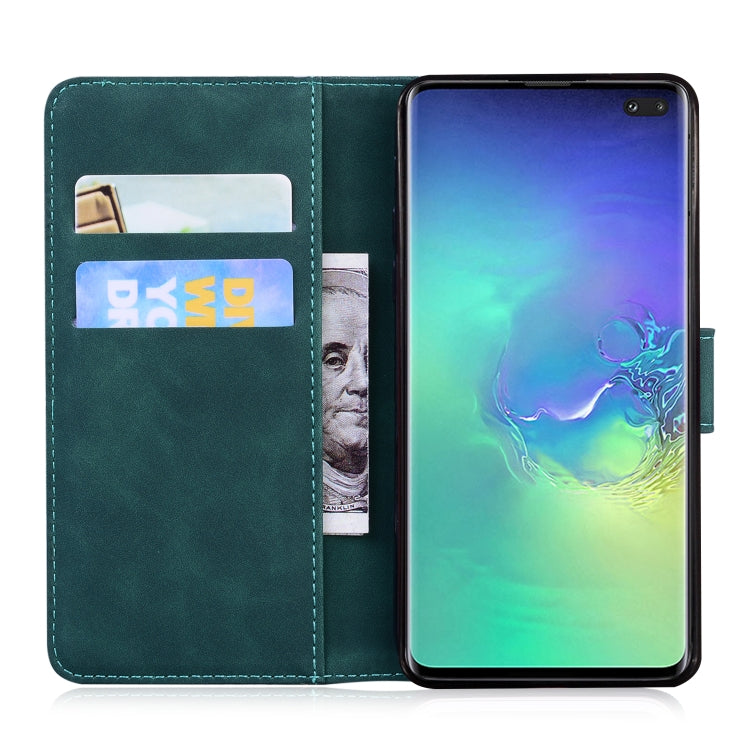 For Samsung Galaxy S10+ Skin Feel Pure Color Flip Leather Phone Case