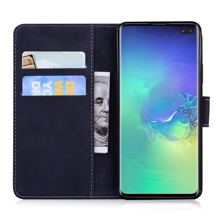 For Samsung Galaxy S10+ Skin Feel Pure Color Flip Leather Phone Case