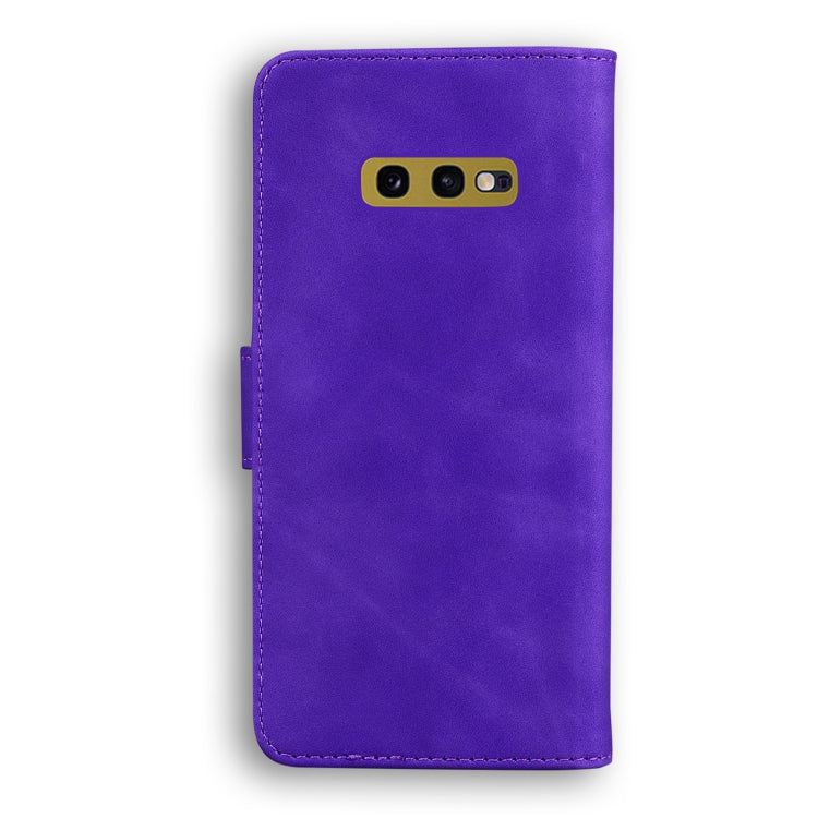 For Samsung Galaxy S10e Skin Feel Pure Color Flip Leather Phone Case