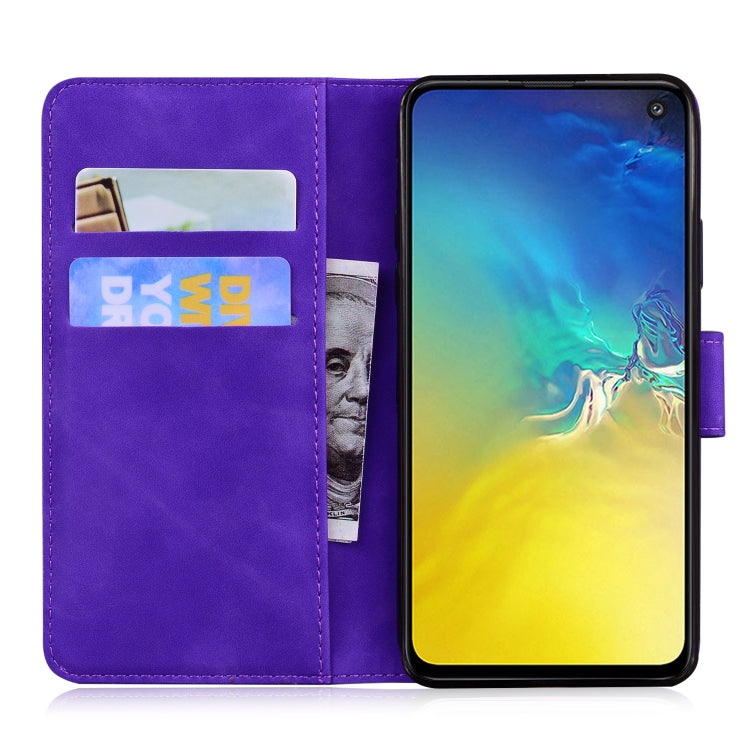 For Samsung Galaxy S10e Skin Feel Pure Color Flip Leather Phone Case