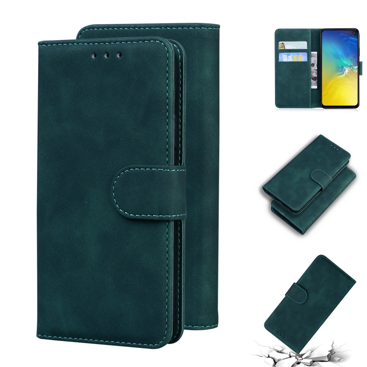 For Samsung Galaxy S10e Skin Feel Pure Color Flip Leather Phone Case