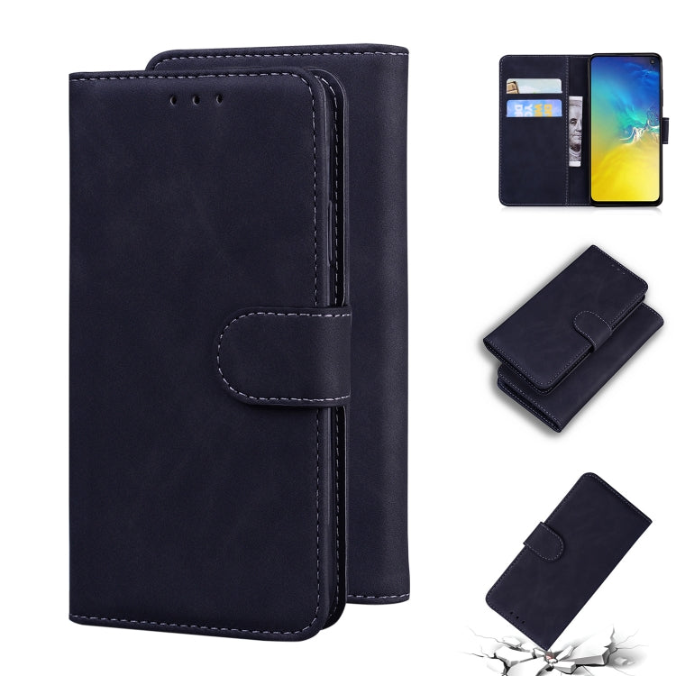 For Samsung Galaxy S10e Skin Feel Pure Color Flip Leather Phone Case