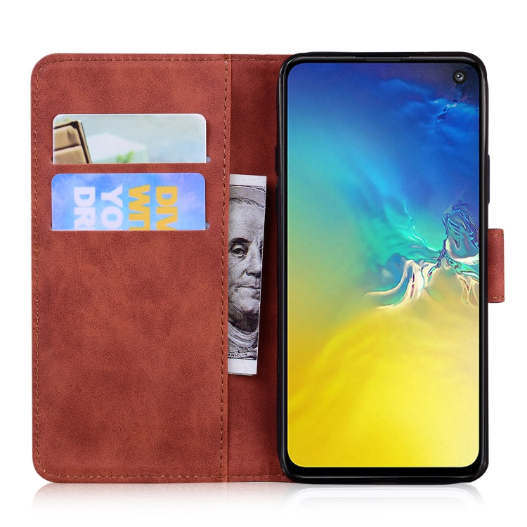 For Samsung Galaxy S10e Skin Feel Pure Color Flip Leather Phone Case
