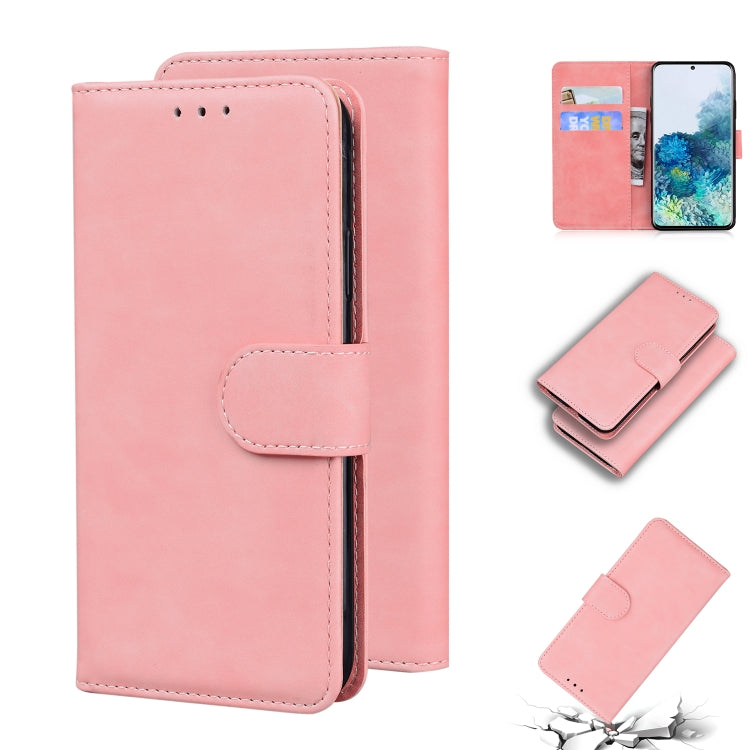 For Samsung Galaxy S20 Skin Feel Pure Color Flip Leather Phone Case